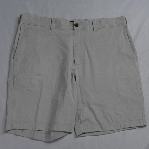 J.CREW 34 x‎ 9" Khaki Stretch Flat Front Chino Shorts - Picture 1 of 7